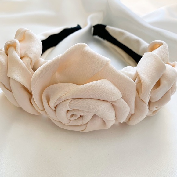 BRIDAL - FLORENCE Roses Statement Headband - Ivory - Picture 3 of 3